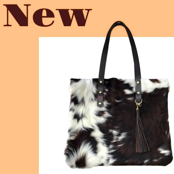 New Leather hair on hide Fabulous One of a Kind Leather Cowhide Tote Bag 👜 - Picture 15 of 15